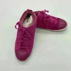 UGG Pink Suede Sneakers with Fur Lining Size 5